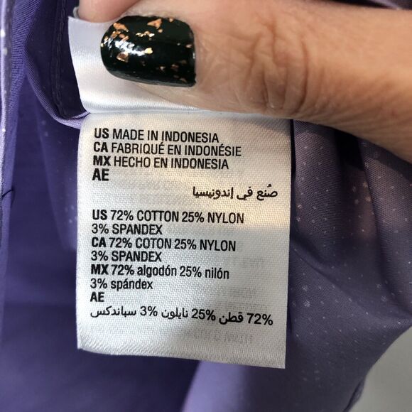 Alfani NWT Men's Regular Fit AlfaTech Button Up Lavender w/White Dots Shirt L - Picture 7 of 9